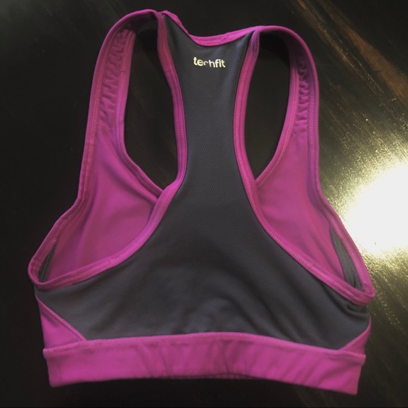 Adidas Techfit Sports Bra Purple & Gray Size XS - Picture 2 of 8